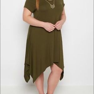 Olive Chevron Sharkbite Rue 21 Dress Plus size 1X